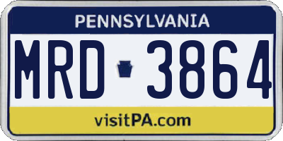 PA license plate MRD3864