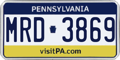 PA license plate MRD3869