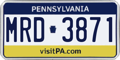 PA license plate MRD3871