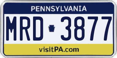 PA license plate MRD3877