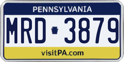 PA license plate MRD3879