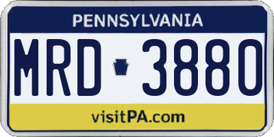 PA license plate MRD3880