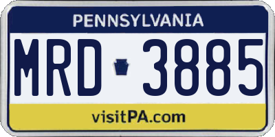 PA license plate MRD3885