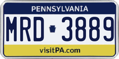 PA license plate MRD3889