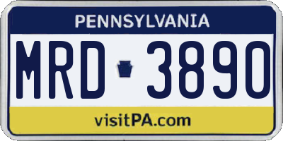 PA license plate MRD3890