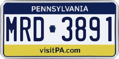 PA license plate MRD3891