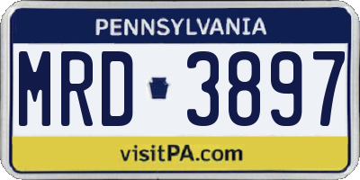 PA license plate MRD3897