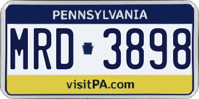 PA license plate MRD3898