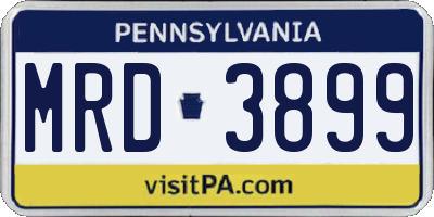 PA license plate MRD3899