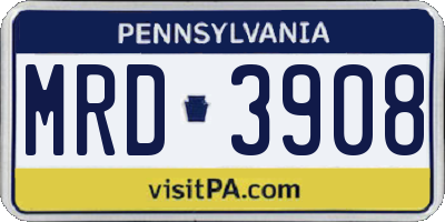 PA license plate MRD3908