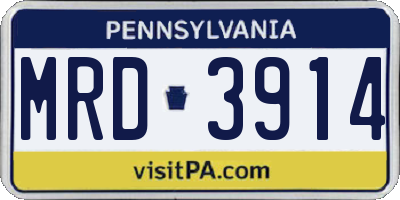 PA license plate MRD3914
