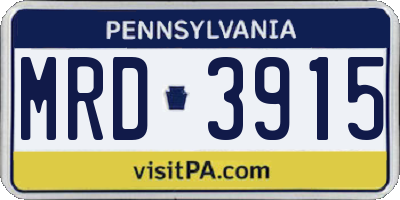 PA license plate MRD3915