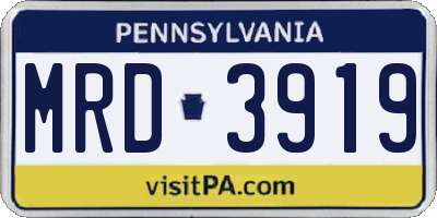 PA license plate MRD3919