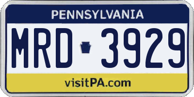 PA license plate MRD3929