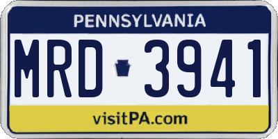 PA license plate MRD3941