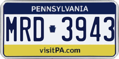 PA license plate MRD3943