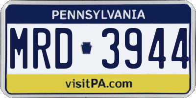 PA license plate MRD3944