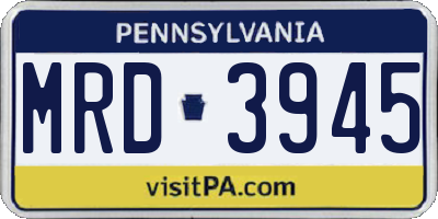 PA license plate MRD3945