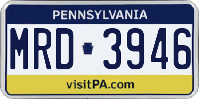PA license plate MRD3946