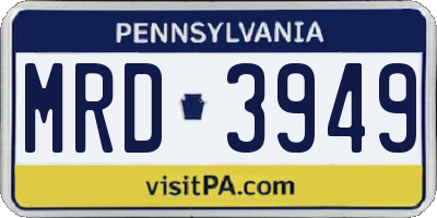 PA license plate MRD3949