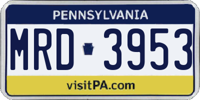 PA license plate MRD3953