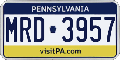 PA license plate MRD3957