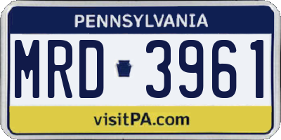 PA license plate MRD3961