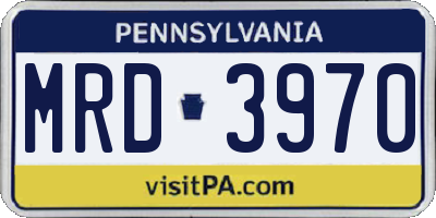 PA license plate MRD3970