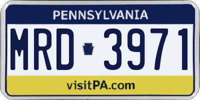 PA license plate MRD3971