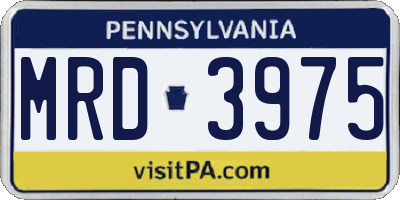 PA license plate MRD3975