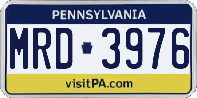PA license plate MRD3976