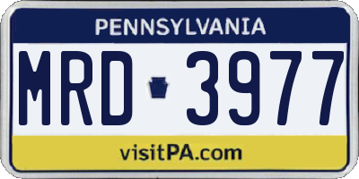PA license plate MRD3977