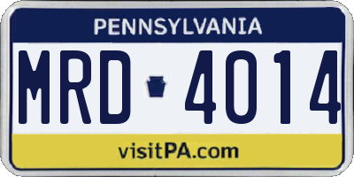 PA license plate MRD4014