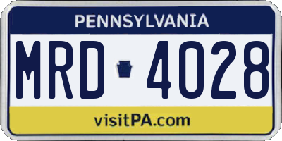 PA license plate MRD4028