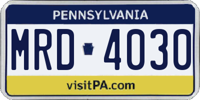 PA license plate MRD4030