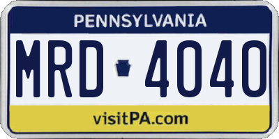 PA license plate MRD4040
