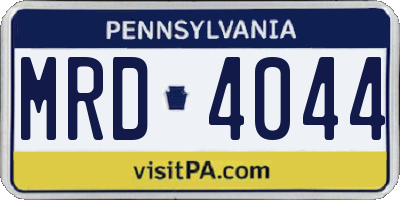 PA license plate MRD4044