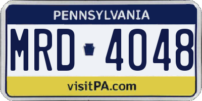 PA license plate MRD4048