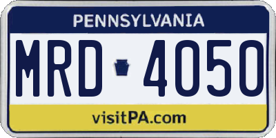PA license plate MRD4050