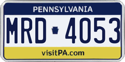 PA license plate MRD4053