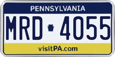 PA license plate MRD4055