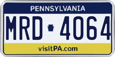 PA license plate MRD4064