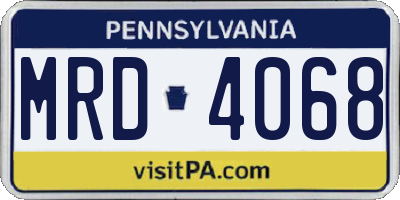 PA license plate MRD4068
