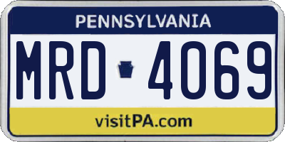 PA license plate MRD4069