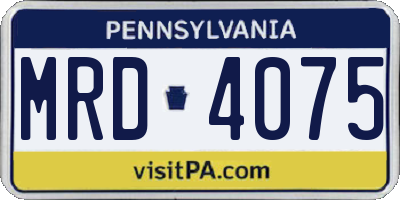 PA license plate MRD4075