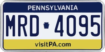 PA license plate MRD4095