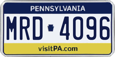 PA license plate MRD4096