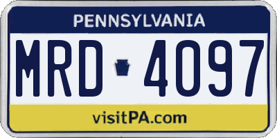 PA license plate MRD4097