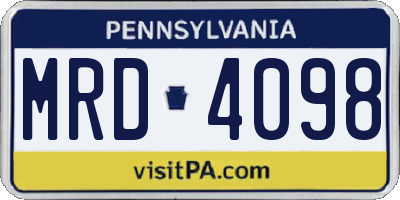 PA license plate MRD4098