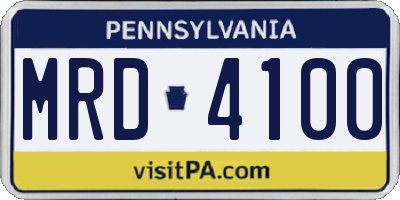 PA license plate MRD4100